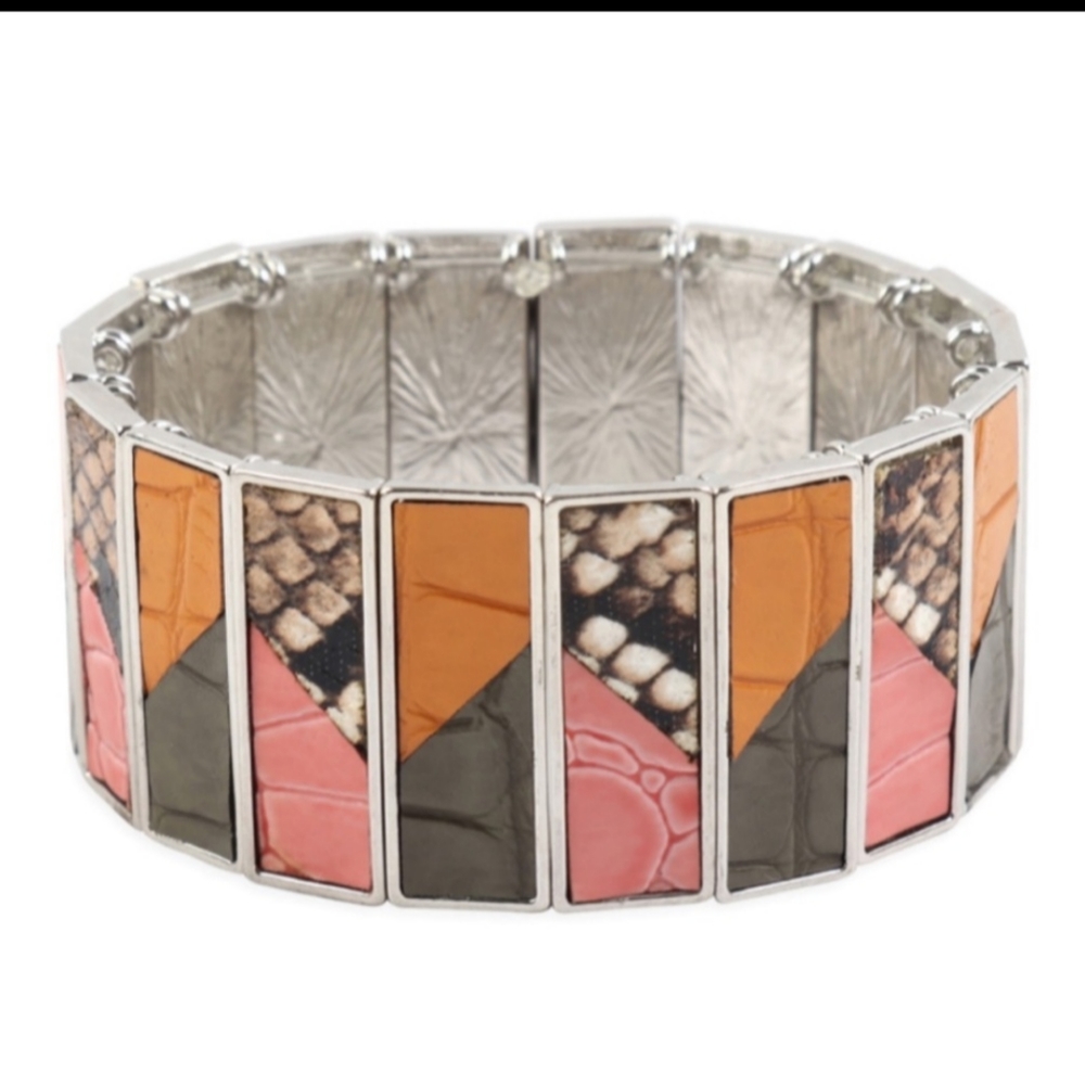 Riah Fashion Faux Leather Stretch Bracelet